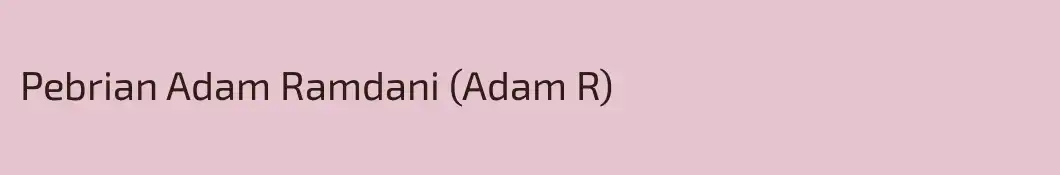 Pebrian Adam Ramdani (Adam R)